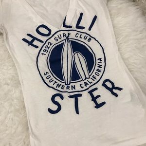 XS Hollister White V Neck Tee